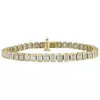 Rent Yellow Gold Eco Diamond Emerald Bracelet