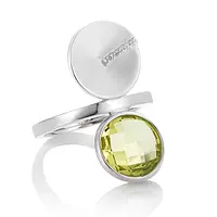 lime green quartz cocktail ring for women on rent