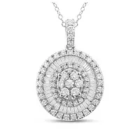 circle diamond pendant necklace in white gold for rent for bridal rentals