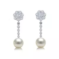 rent diamond and pearl earrings for wedding day