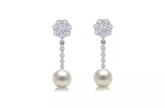 rent diamond and pearl earrings for wedding day