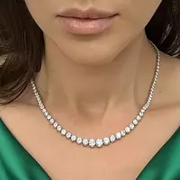 Riviera Style Graduated Eco Diamonds Tennis Necklace
