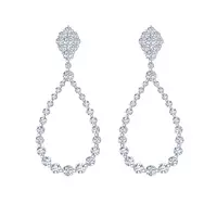 diamond cluster top earrings for rent