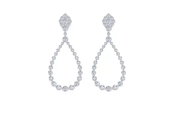 diamond cluster top earrings for rent