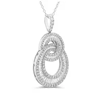 diamond circle pendant necklace for rent for wedding day