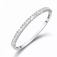 Emerald Shaped Diamond Tennis Bracelet (Bangle) Rent
