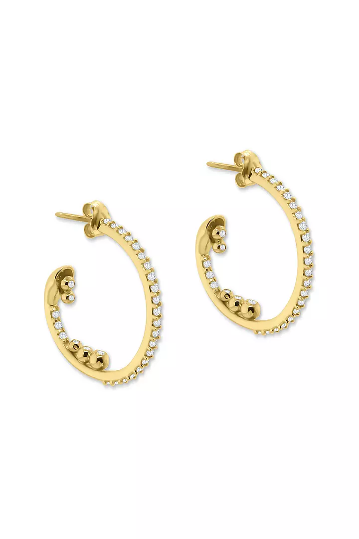 yellow gold diamond hoops for rent