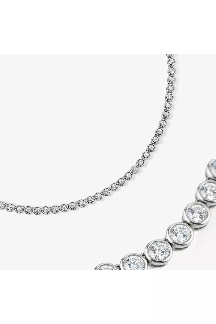 Rent diamond tennis bracelet with bezel set diamonds