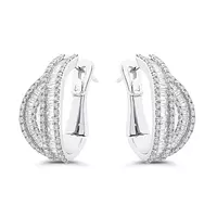 Rent diamond fashion earrings for wedding day in white gold