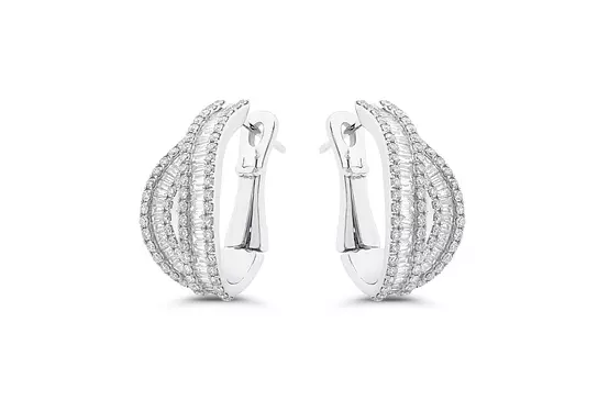 Rent diamond fashion earrings for wedding day in white gold