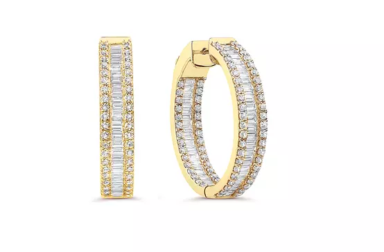 rent diamond earrings in yellow gold for a wedding