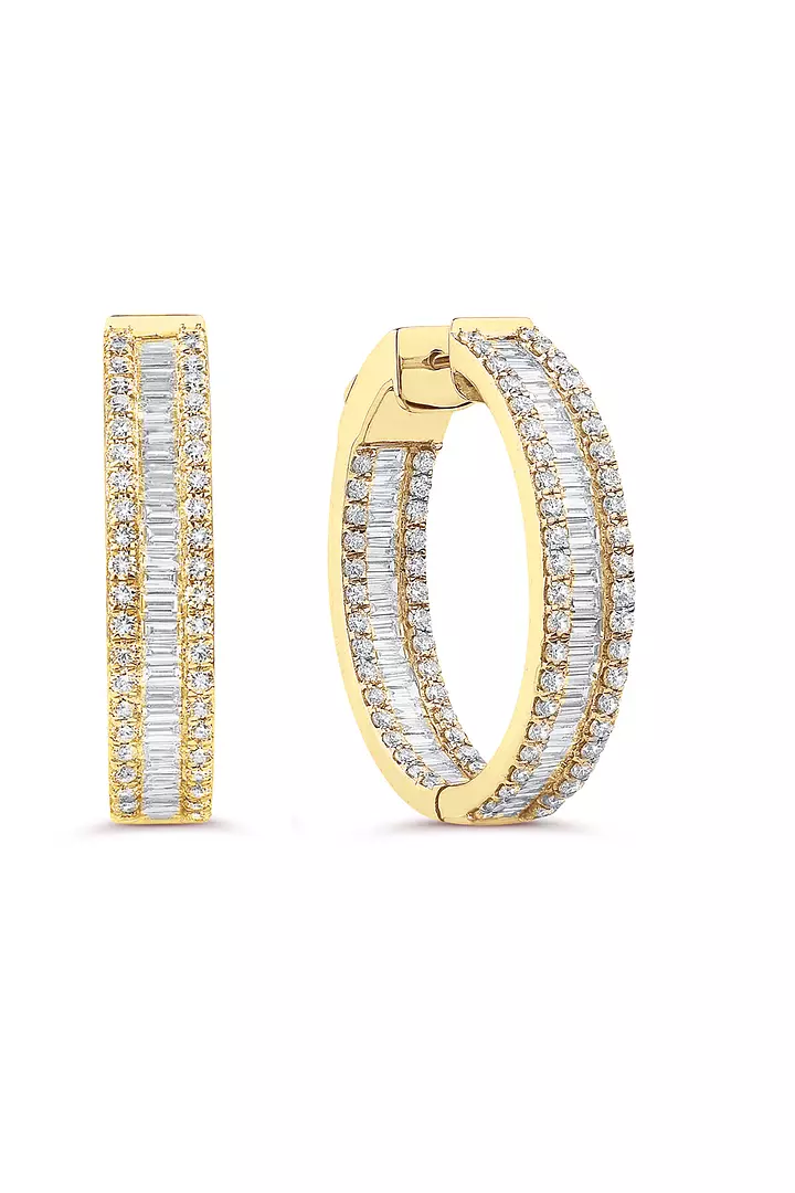 rent diamond earrings in yellow gold for a wedding