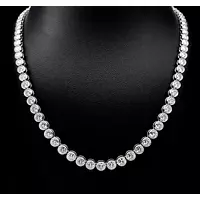 round bezel set diamond tennis necklace for rent for a wedding