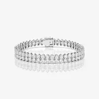 Rent Double row eco diamonds graduated drop earrings