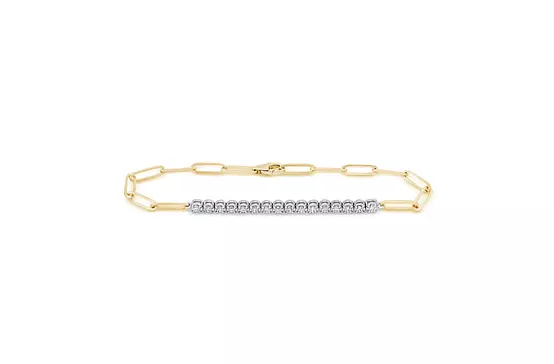 Rent diamond tennis bracelet in yellow gold