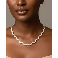 Rent Waves Eco Diamonds Tennis Necklace on black woman 