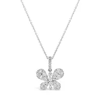 borrow diamond butterfly pendant necklace for women