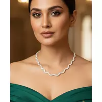 Rent Waves Eco Diamonds Tennis Necklace on model