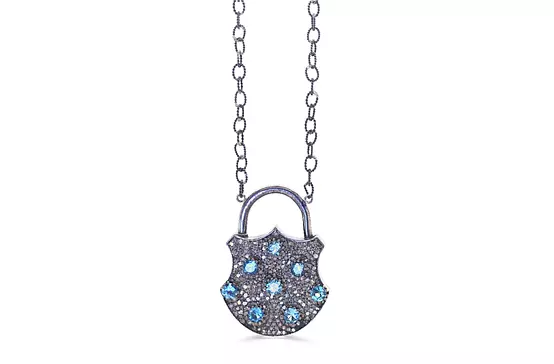 blue topaz diamond necklace on rent for women online