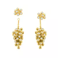 REnt Yellow Gold drop earrings with diamonds