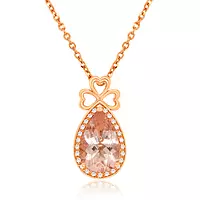 rent pink blush teardrop morganite and diamonds necklace