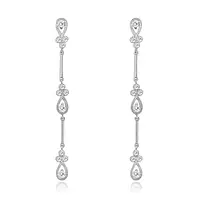 rent diamond drop stick pear shed white gold earrings for special occasion