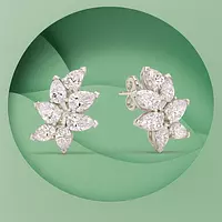 Rent Pear Shape Eco Diamonds Cluster Earrings