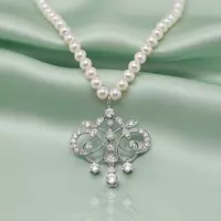 Rent Art Nouveau Diamond Drop Pearl Necklace