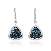 rent blue diamond drop earrings