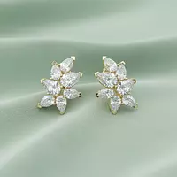 Rent Evelisse Pear Shape Eco Diamonds Cluster Earrings