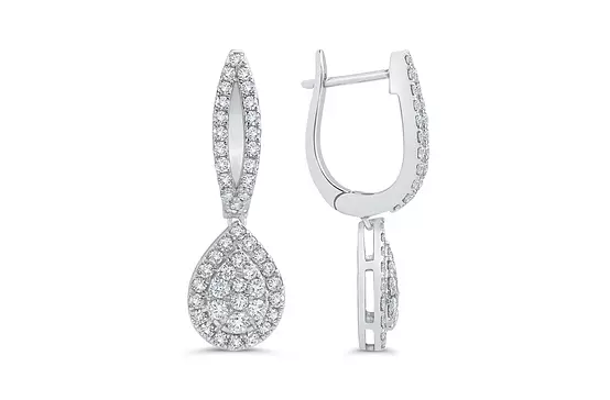 rent pear shaped diamond drop earrings for special occasion