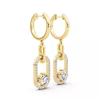 Rent Pave Eco Diamonds Dangle Paperclip Drop Earrings
