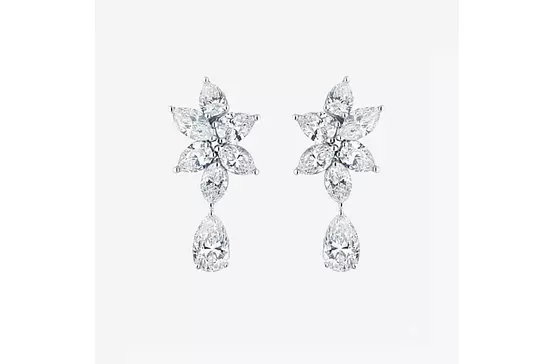 Rent diamond drop earrings on a model for rent for weddings