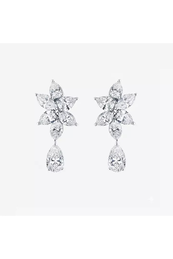Rent diamond drop earrings on a model for rent for weddings