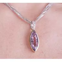 Kunzite and diamonds couture necklace for rent