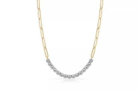 A close view of the Eco Diamonds cluster on this necklace