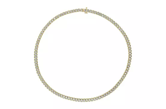 Rent Emerald Shaped Eco Diamonds Yellow Gold Necklace