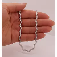 Rent wave shaped diamond tennis necklace