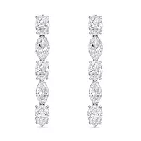 Diamond drop earrings in white gold for rent