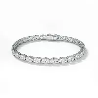 rent oval diamonds tennis bracelet in white gold
