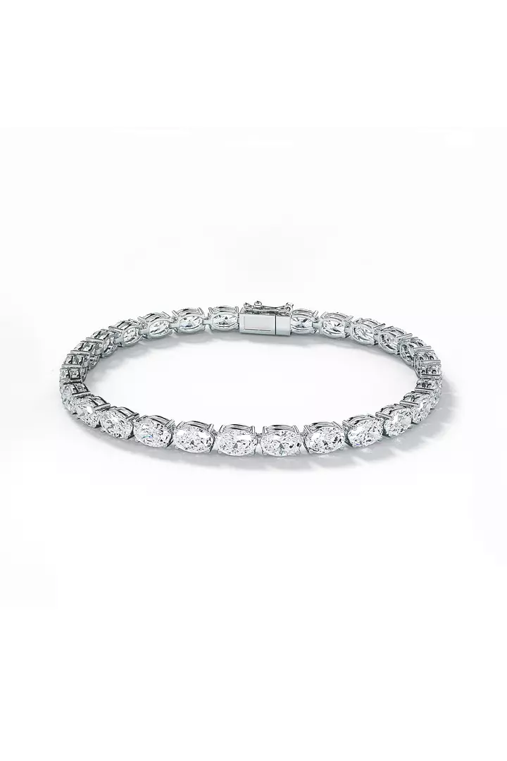 rent oval diamonds tennis bracelet in white gold
