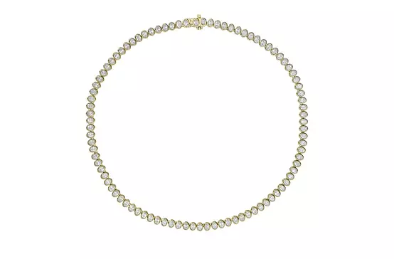 Rent Oval Bezel Set Diamond Tennis Necklace