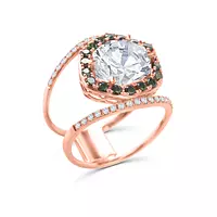 borrow rose gold cocktail ring with diamond for women