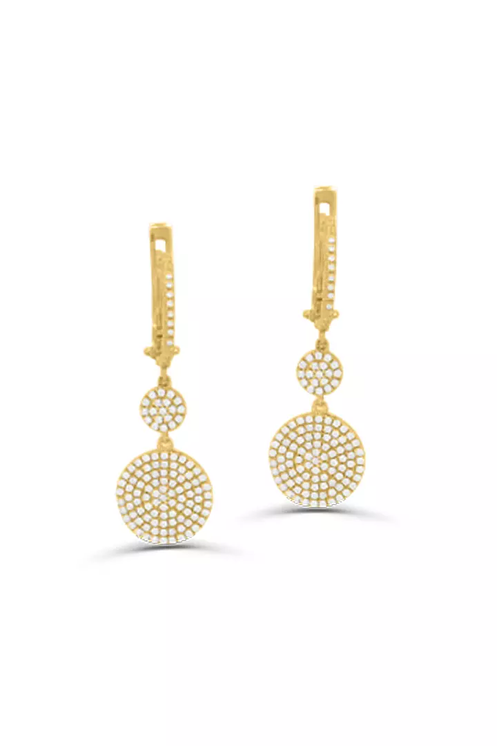 gold and diamond drop earrings for women on rent