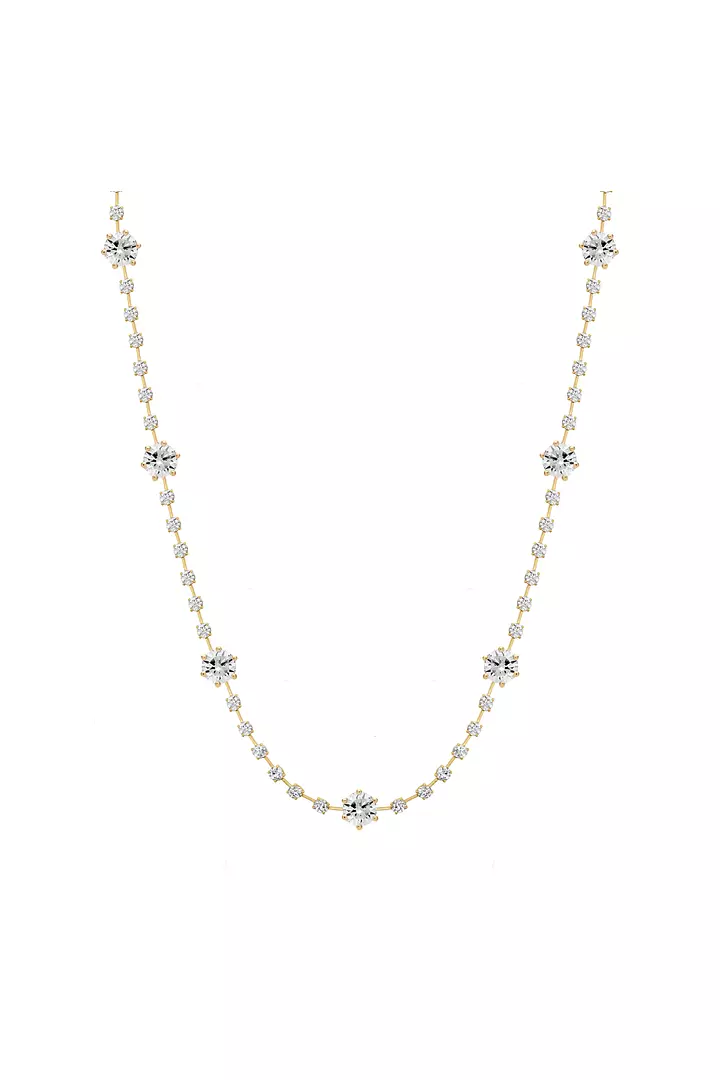 rent yellow gold diamond tennis necklace