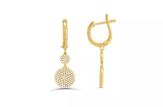 gold and diamond drop earrings for women on rent