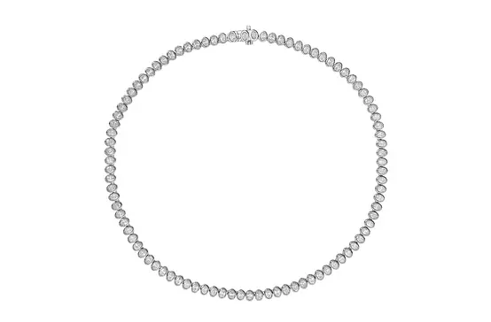 Rent Oval Bezel Set Diamond Tennis Necklace