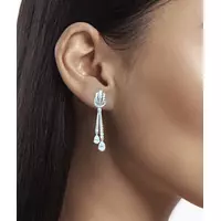 bridal rental drop earrings with diamonds on a model