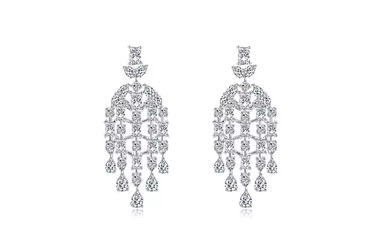 chandelier diamond drop earrings for rent