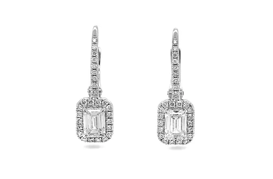 rent diamond halo earrings